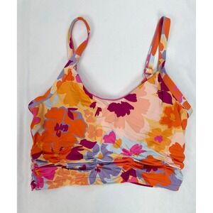 Nani Swimwear Women Medium Orange Floral Swim Top Padded